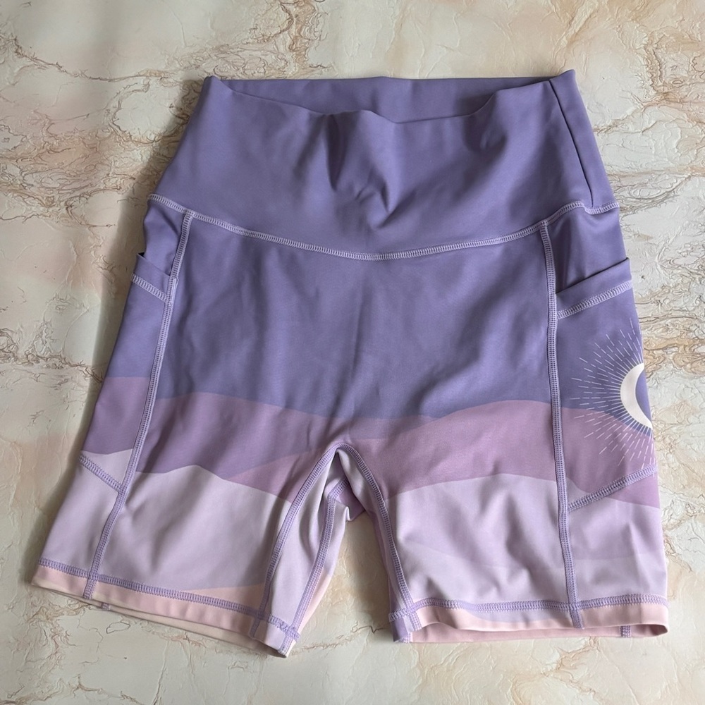 Silverwind Women's Purple Gradient Workout Shorts - Picture 3 of 4